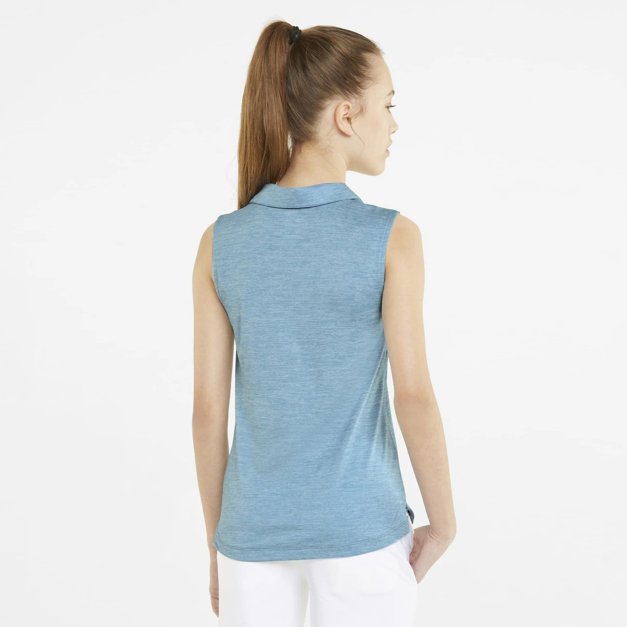 PUMA Golf Puma Girls Sleeveless Heather Polo - Image 6