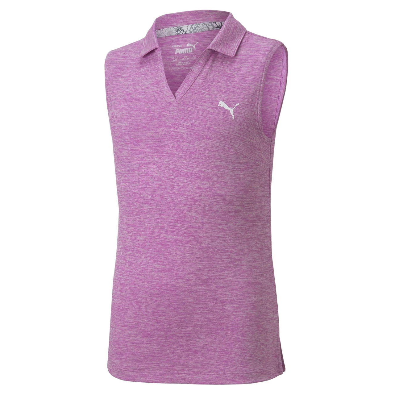PUMA Golf Puma Girls Sleeveless Heather Polo - Image 3