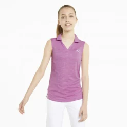 PUMA Golf Puma Girls Sleeveless Heather Polo