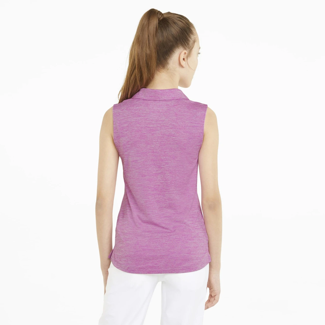 PUMA Golf Puma Girls Sleeveless Heather Polo - Image 2