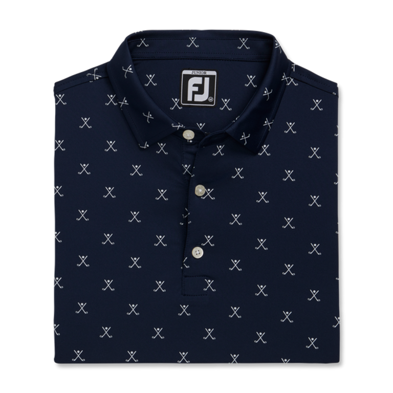 FootJoy Golf FootJoy Junior Golf Print Self Collar Polo - Image 4