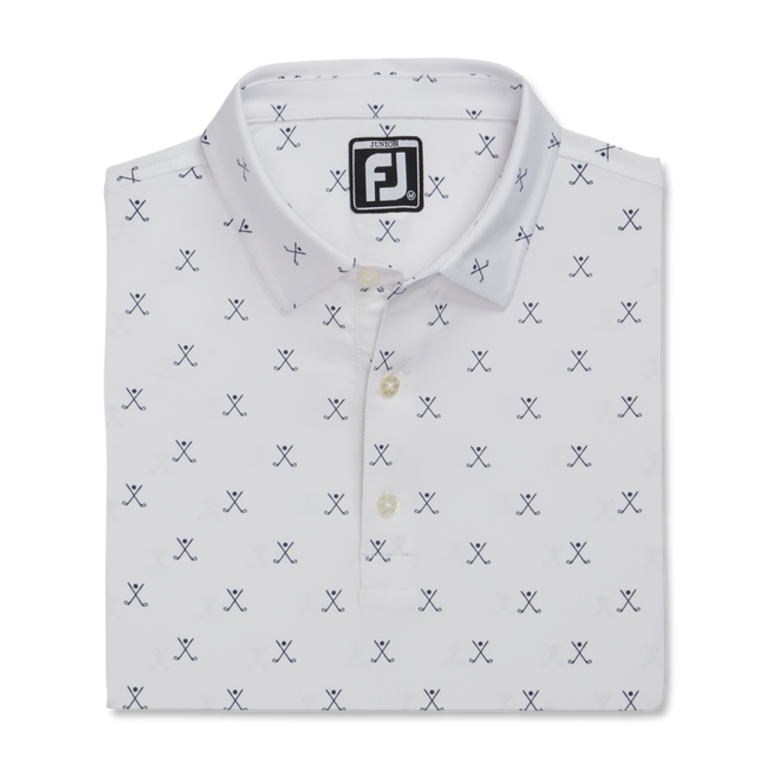 FootJoy Golf FootJoy Junior Golf Print Self Collar Polo - Image 6