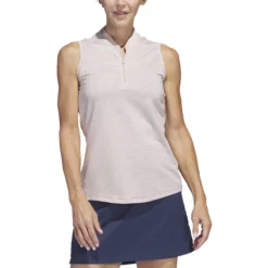 Adidas Golf Adidas Womens Two Color Ottoman Sleeveless Polo