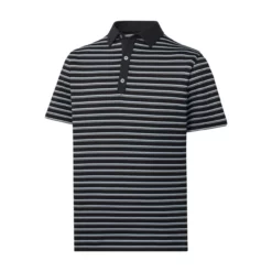FootJoy Golf FootJoy Lisle Multi Stripe Self Collar Athletic Fit Polo