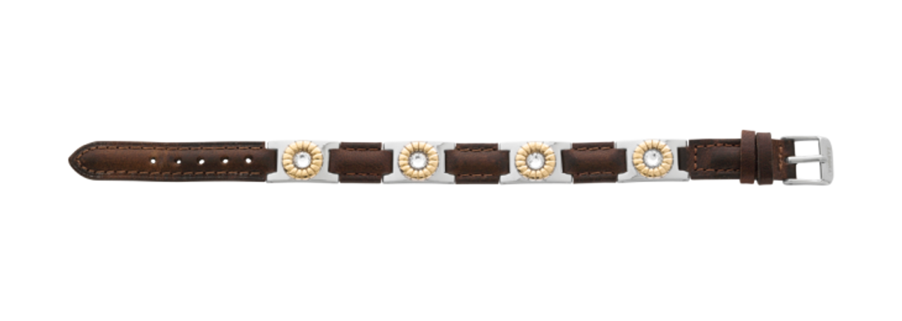 Sabona Brown Leather Gem Duet Magnetic Bracelet - Image 2