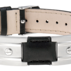 Sabona Black Leather Dress Stainless Nailshead Magnetic