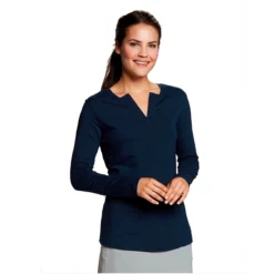 Cutter & Buck Ladies Long Sleeve Avail Double V-Neck Shirt